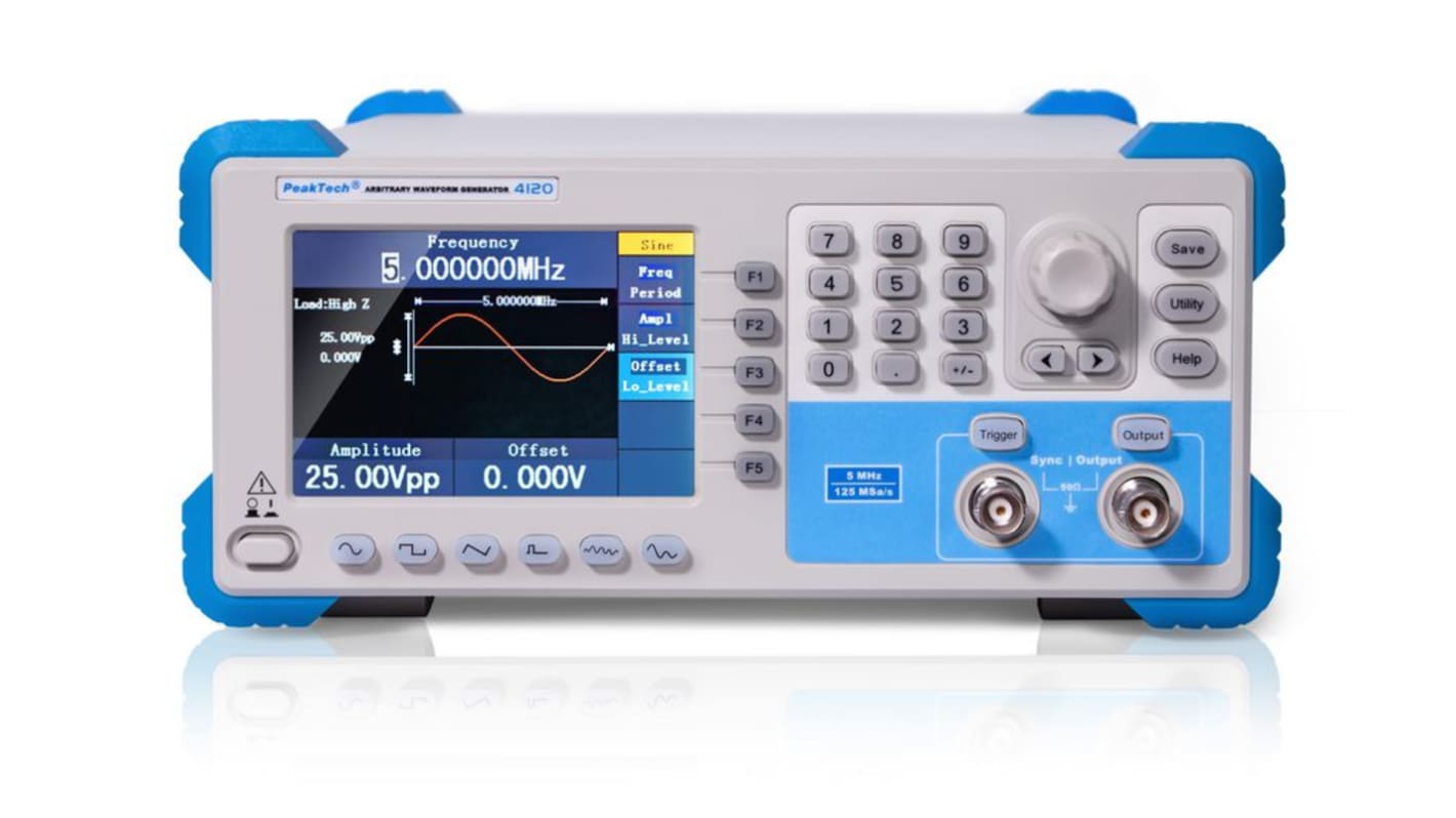 PeakTech P4120 Arbitrary Waveform Generator, 5MHz Max, 1-Channel