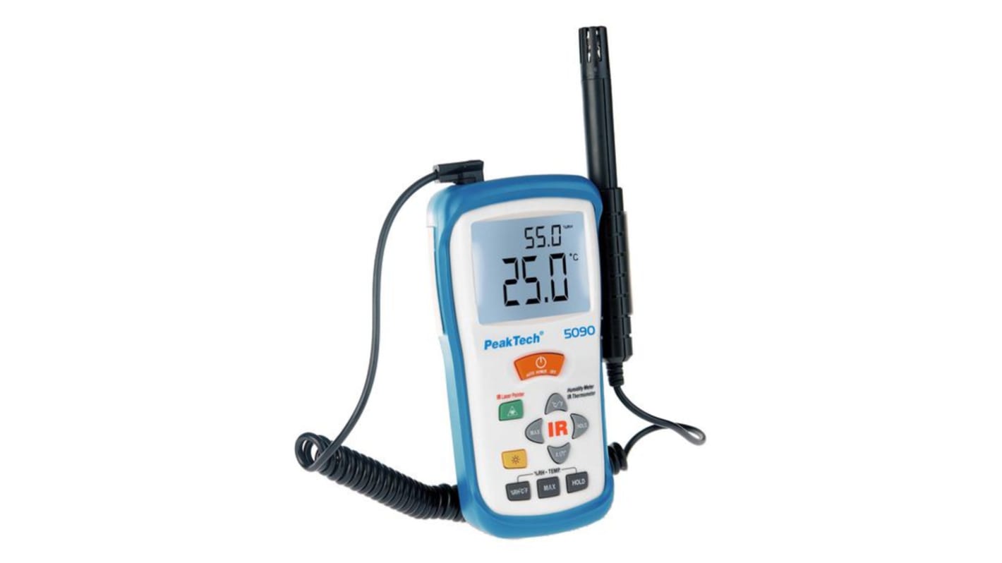 PeakTech Hygrometer, +500°C Max, 95%RH Max