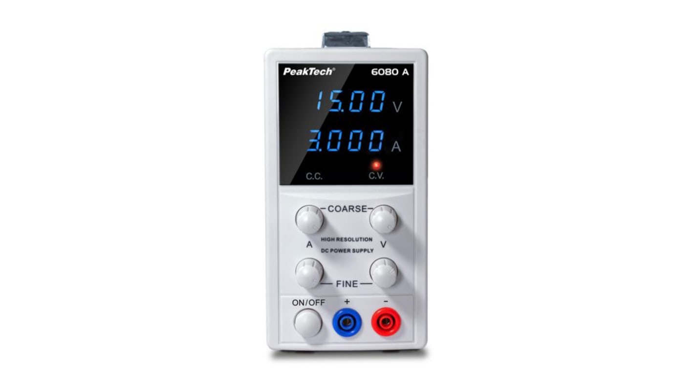 Zasilacz laboratoryjny 0 → 15V 3A PeakTech 45W Zasilacz laboratoryjny