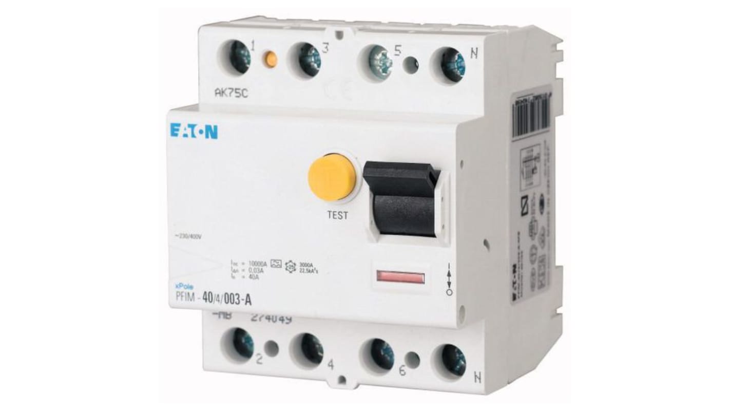 Eaton PFIM RCD, 63A, 4 Pole, 30mA