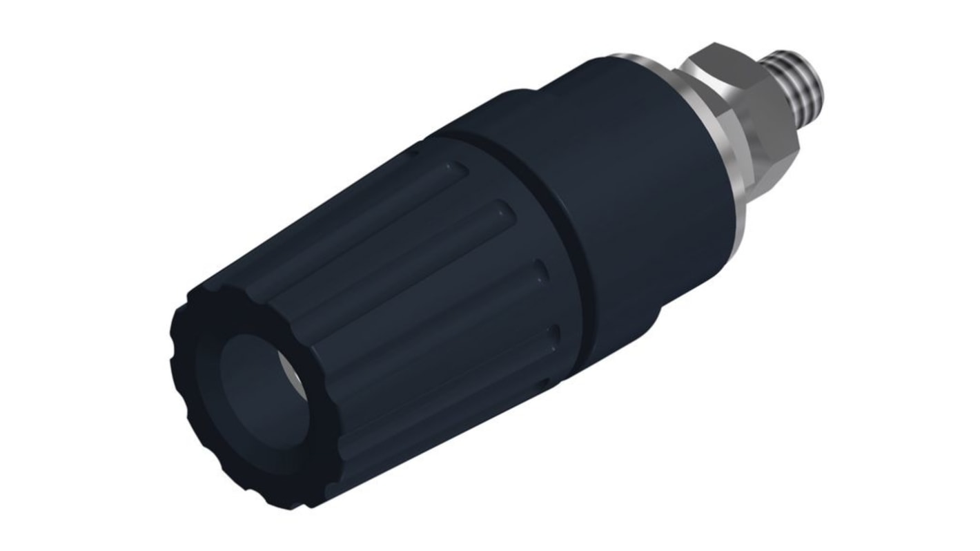 SKS Hirschmann Test & Measurement 35A, Black Binding Post With Brass Contacts and Nickel Plated