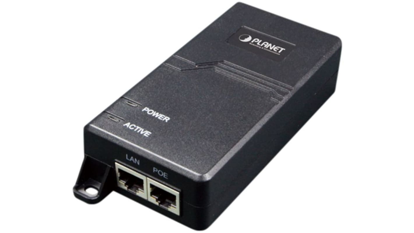 Planet Single Port POE Injector, 100 → 240V Input, 53V dc Output, 30W