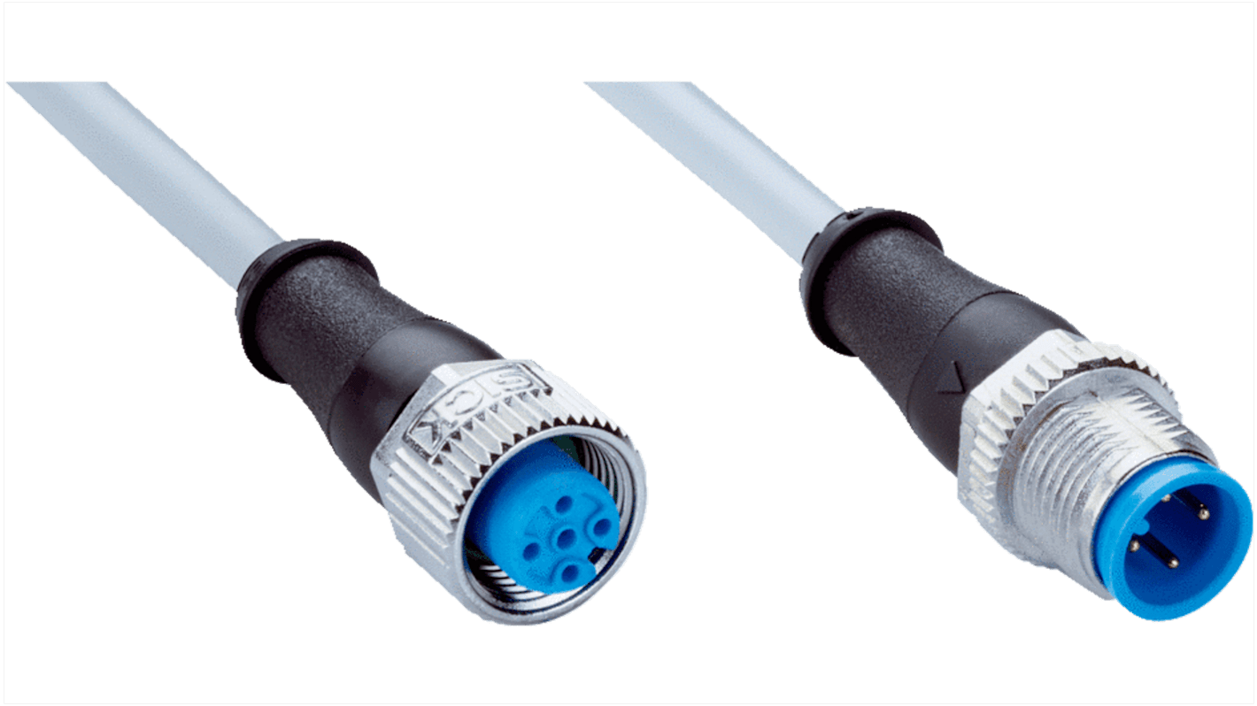 Złącze i kabel ze złączem Złącze M12 liczba rdzeni 4 długość 600mm Rodzaj A Żeńskie Złącze B Złącze M12