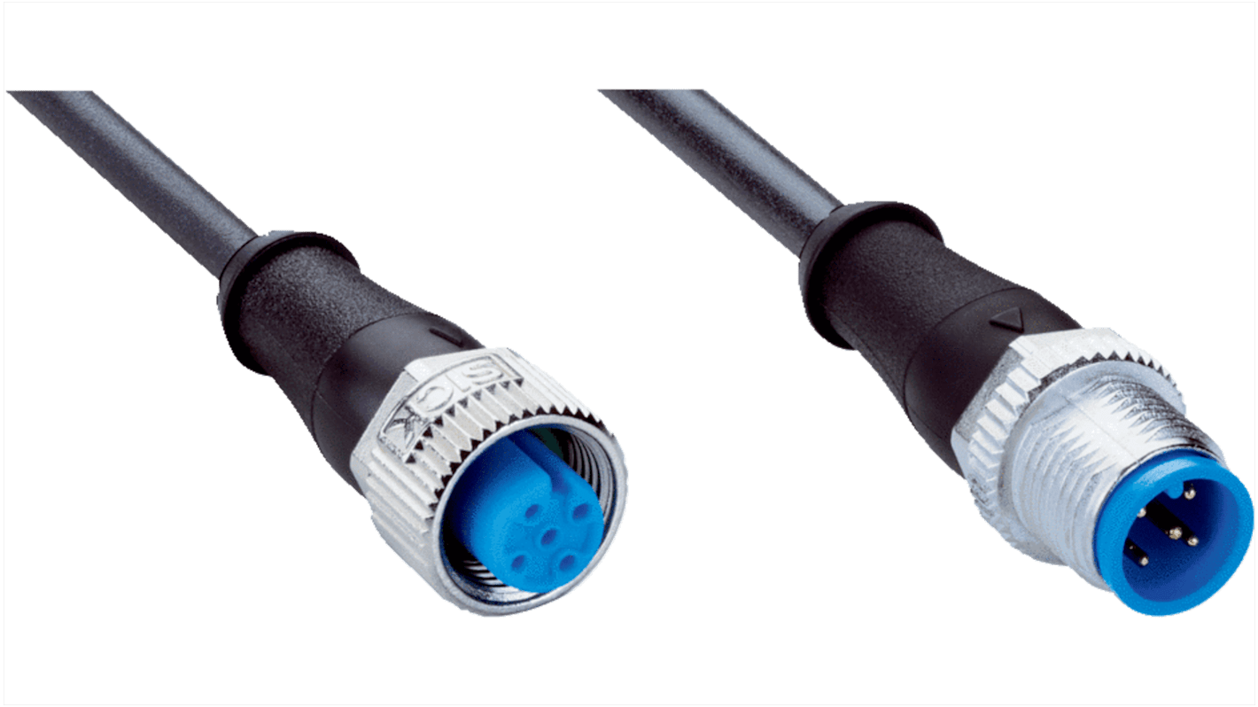 Złącze i kabel ze złączem Złącze M12 liczba rdzeni 5 długość 150mm Rodzaj A Żeńskie Złącze B Złącze M12