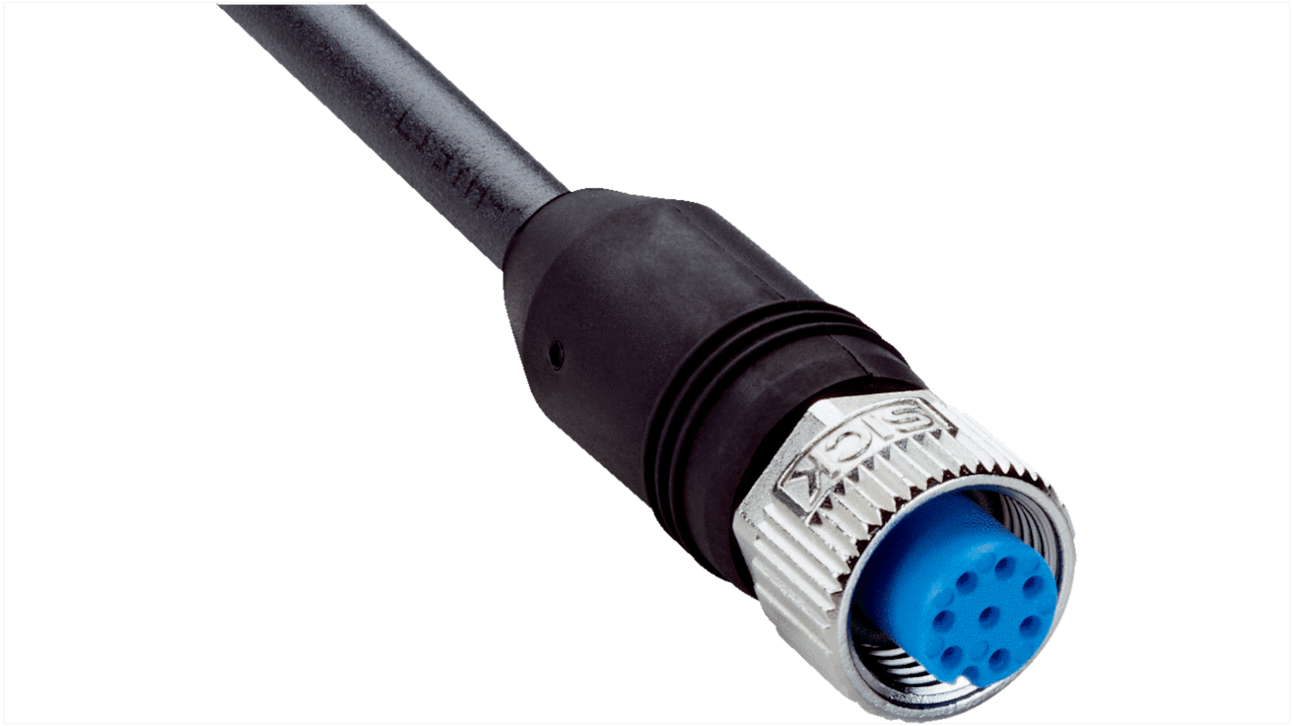 Sick Straight Female 8 way M12 to Unterminated Connector & Cable, 30m