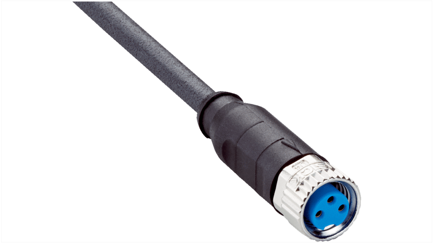 Sick Right Angle Female 3 way M8 to Unterminated Connector & Cable, 20m