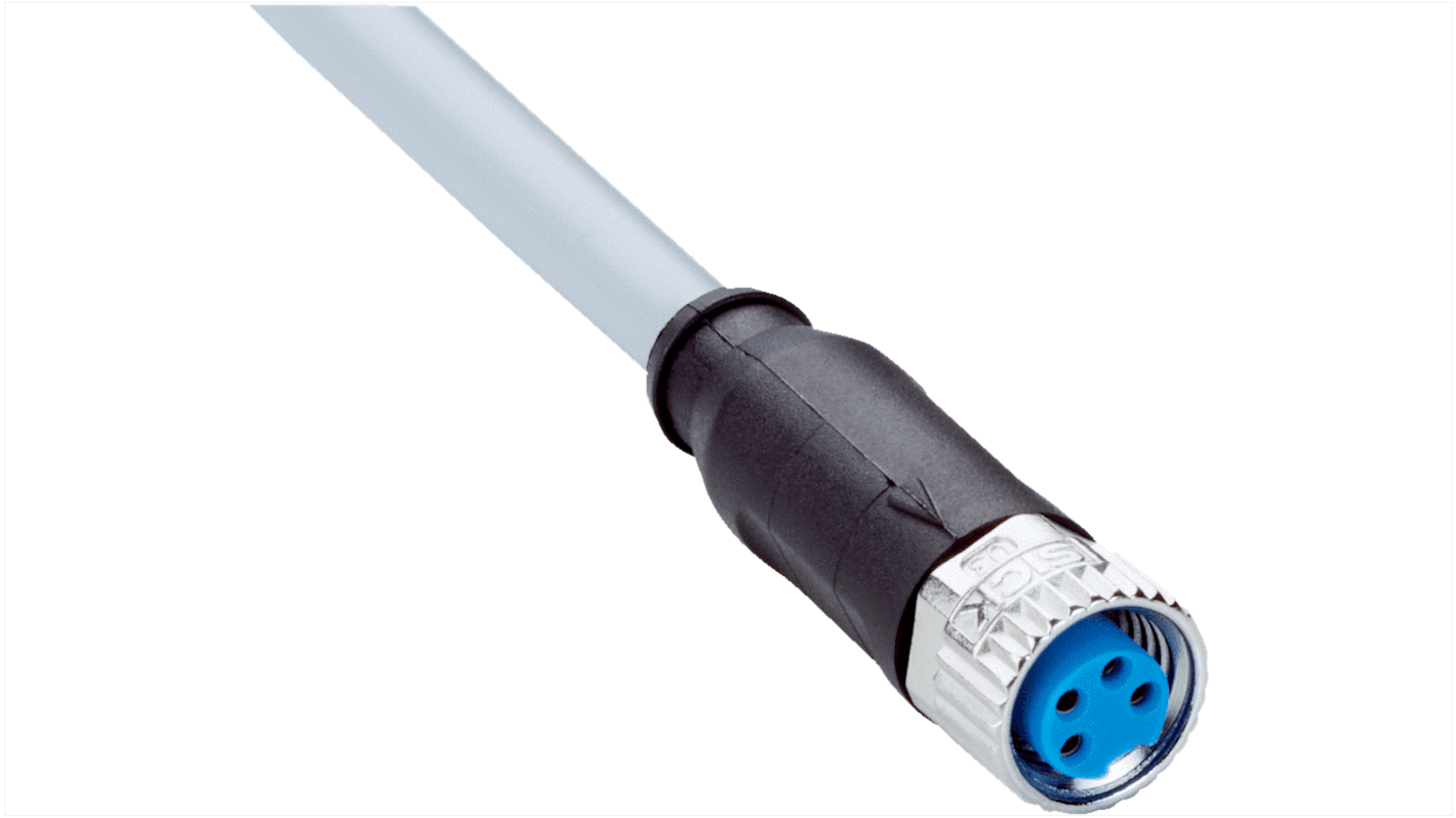 Sick Straight Female 4 way M8 to Straight Unterminated Connector & Cable, 15m