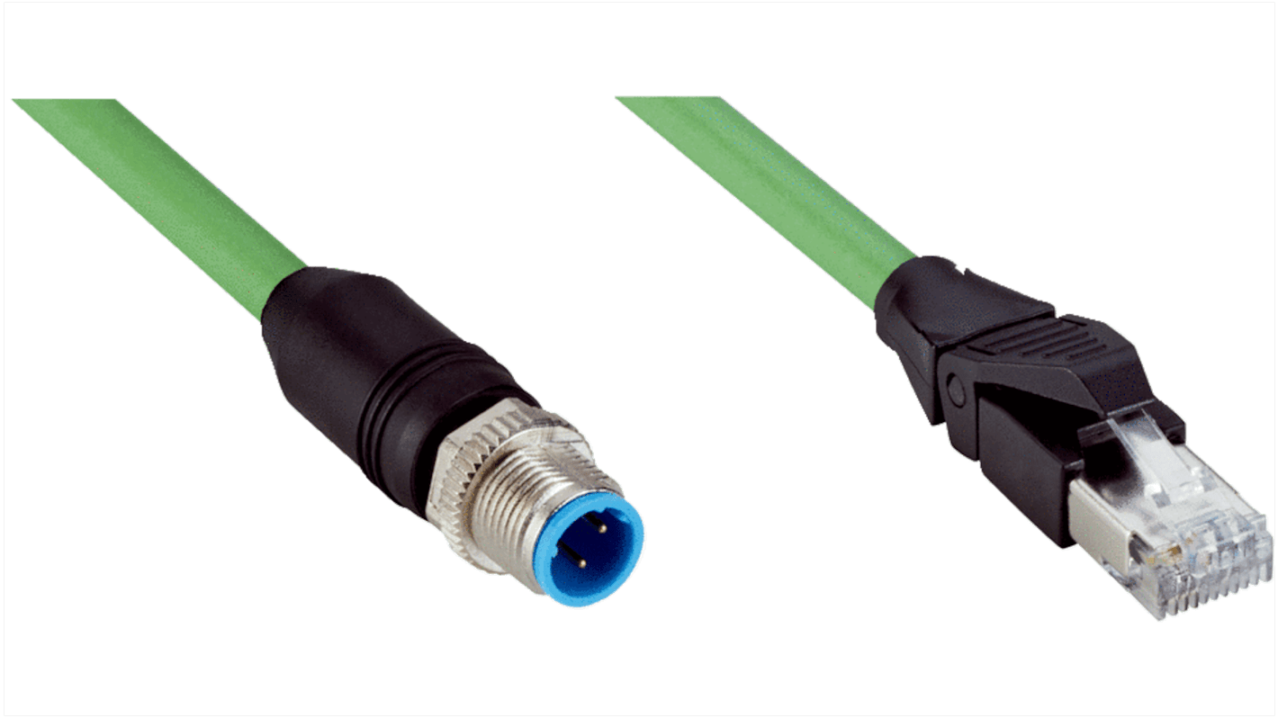 Złącze i kabel ze złączem Złącze M12 liczba rdzeni 4 długość 30m Rodzaj A Męskie Złącze B RJ45