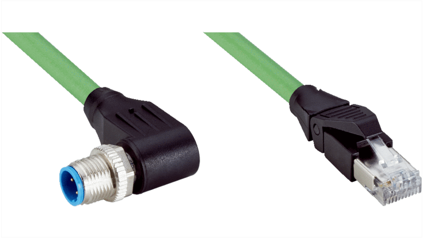Złącze i kabel ze złączem Złącze M12 liczba rdzeni 4 długość 10m Rodzaj A Męskie Złącze B RJ45