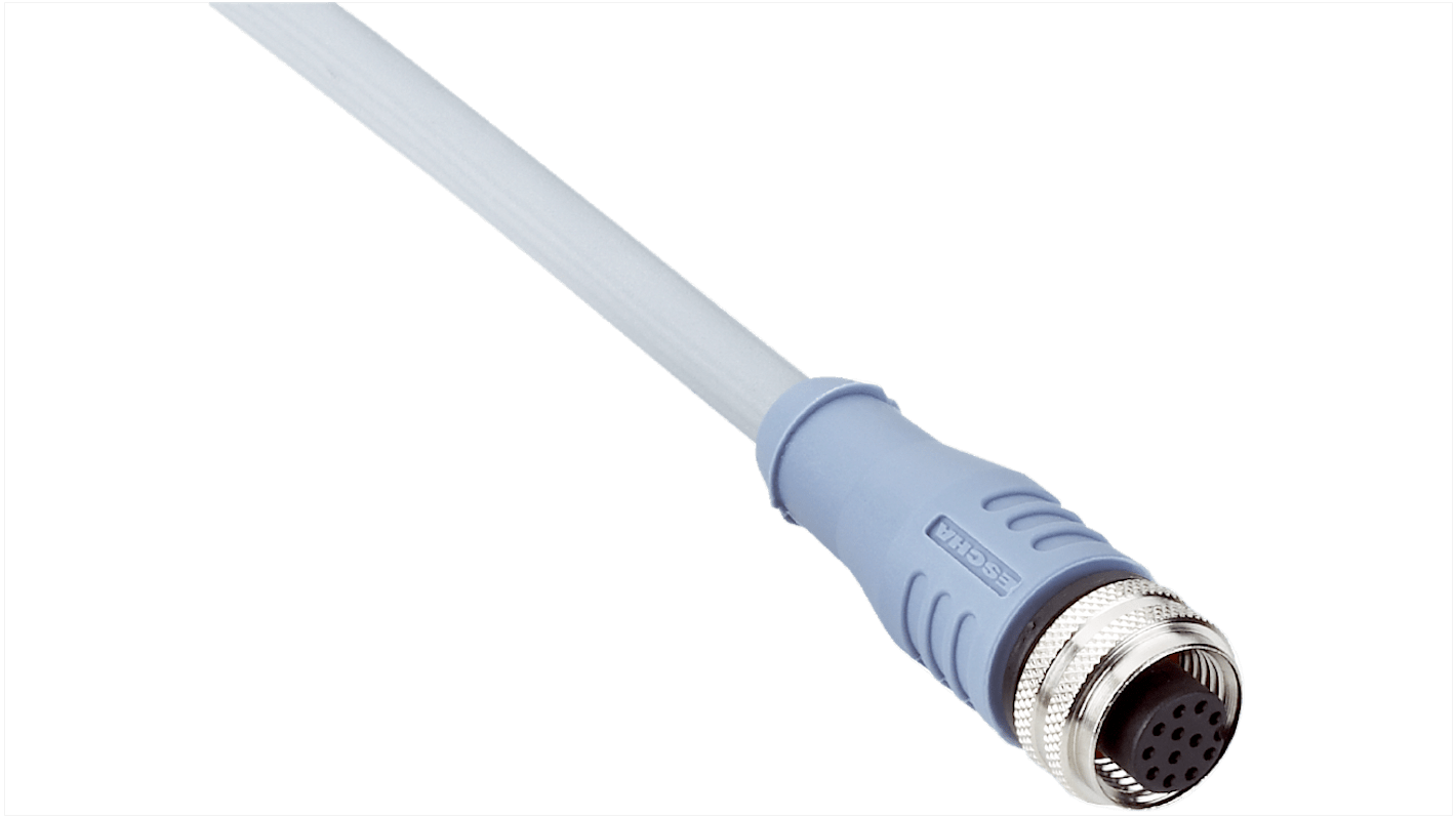 Sick Straight Female 12 way M12 to Unterminated Connector & Cable, 5m