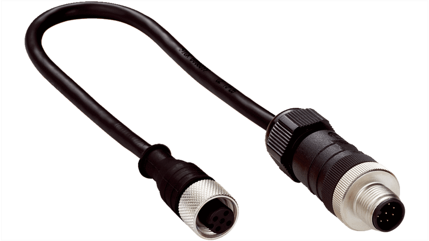 Sick Straight Female 5 way M12 to Straight Male 8 way M12 Connector & Cable, 250mm