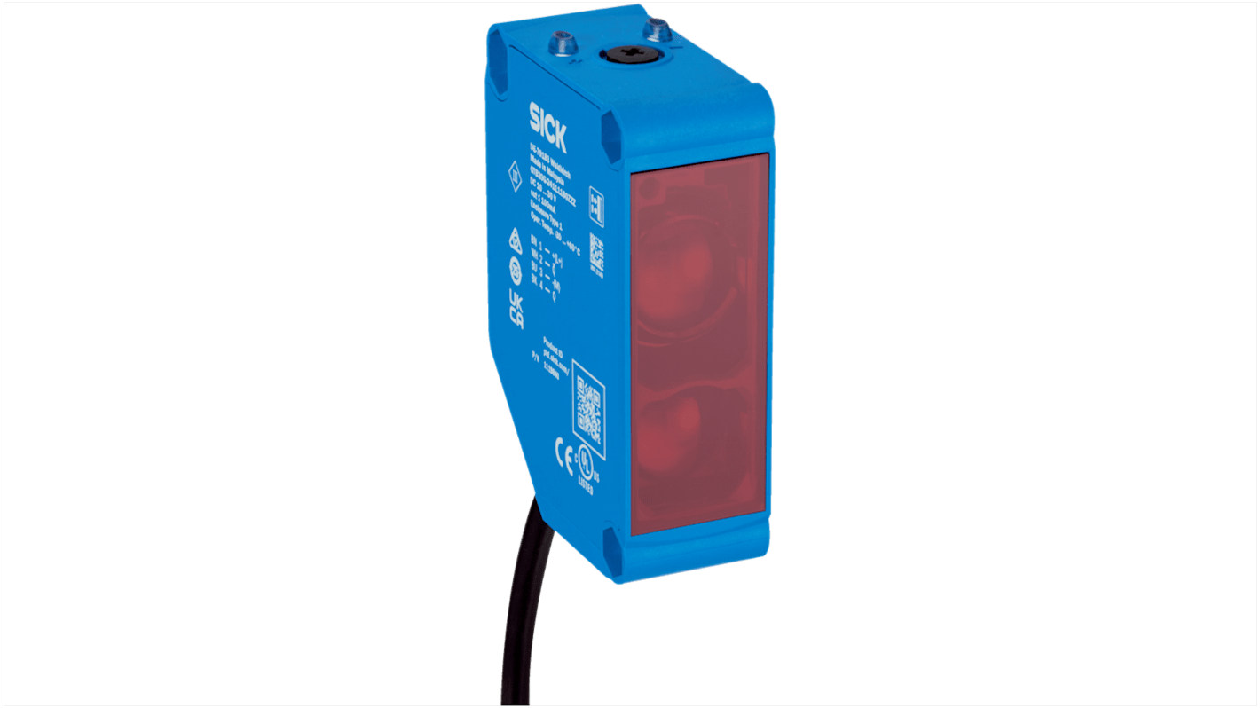 Rs-Online Sensore fotoelettrico Rettangolare SICK Soppressione di sfondo rilevamento 3 m uscita PNP/NPN