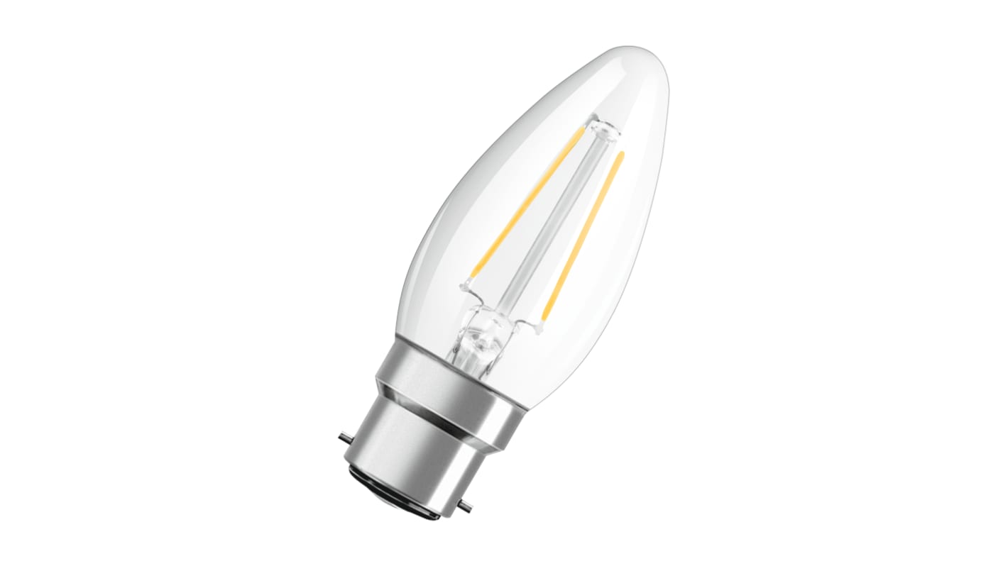 LEDVANCE 40580, LED, LED-Birne, Minikerze, , 2,5 W / 230V, 250 lm, B22d Sockel, 2700K warmweiß