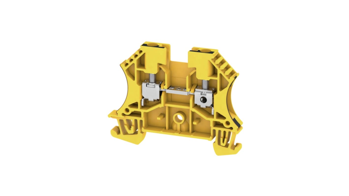 Weidmüller 1020190000 WDU Series Black, Yellow, 4mm², 1-Level, Screw Termination, ATEX, IECEx