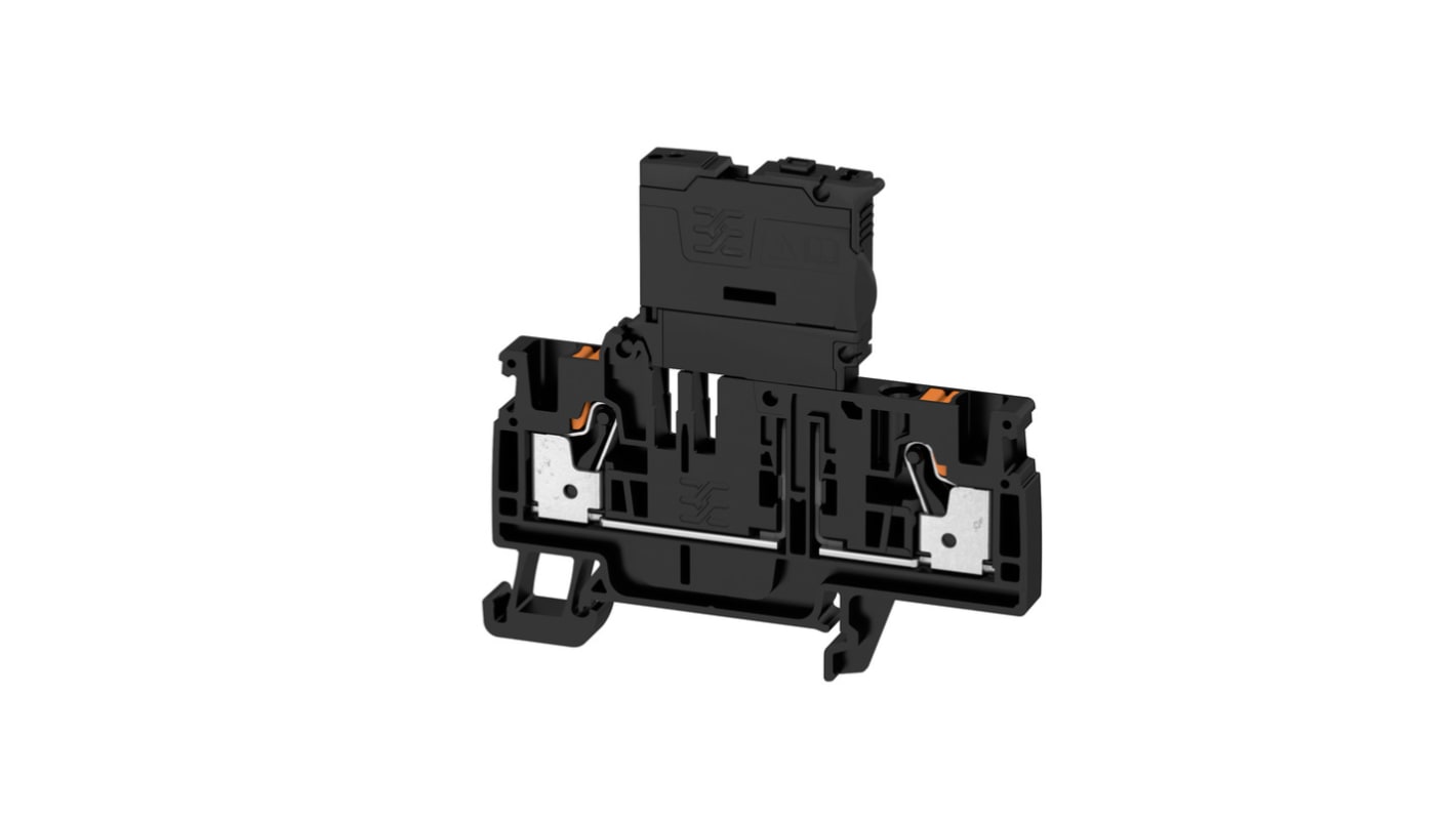 Weidmüller 2429860000 AFS Series Black, 4mm², 1-Level, Push In Termination, Fused, ATEX, IECEx