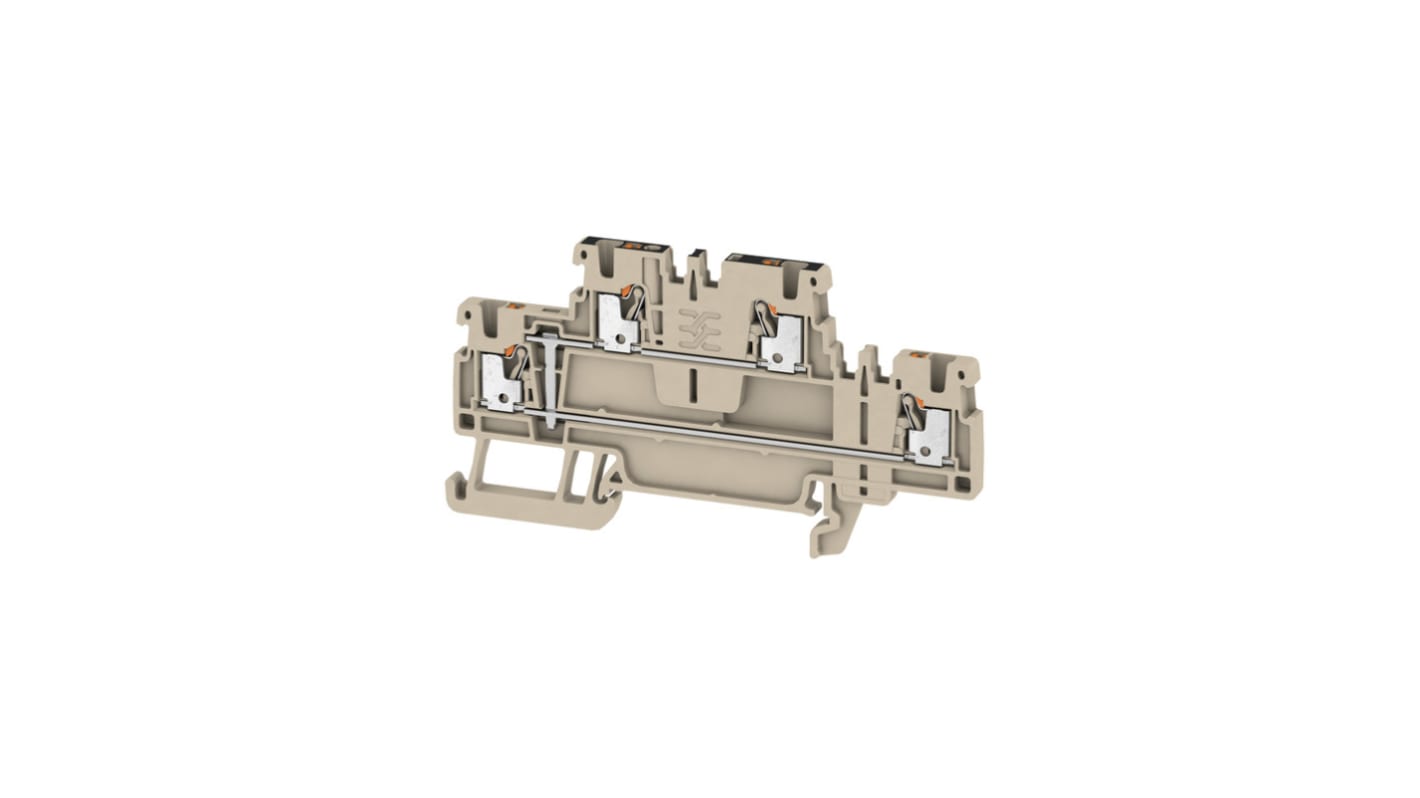 Weidmüller 2469400000 A2T Series Dark Beige, 1.5mm², 2-Level, Push In Termination, ATEX, IECEx