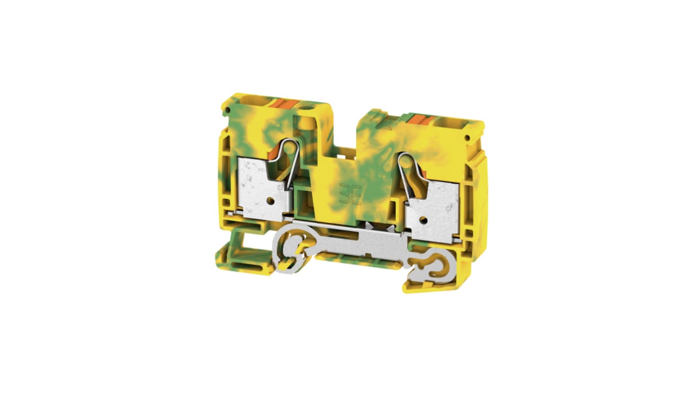 Weidmüller 2490440000 A2C Series Green/Yellow, 10mm², 1-Level, Push In Termination, ATEX, IECEx