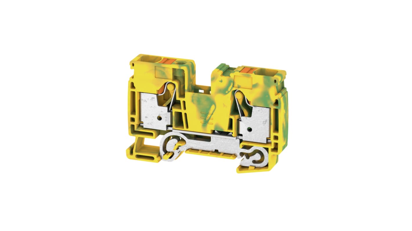Weidmüller A2C Series Green/Yellow, 6mm², 1-Level, Push In Termination, ATEX, IECEx