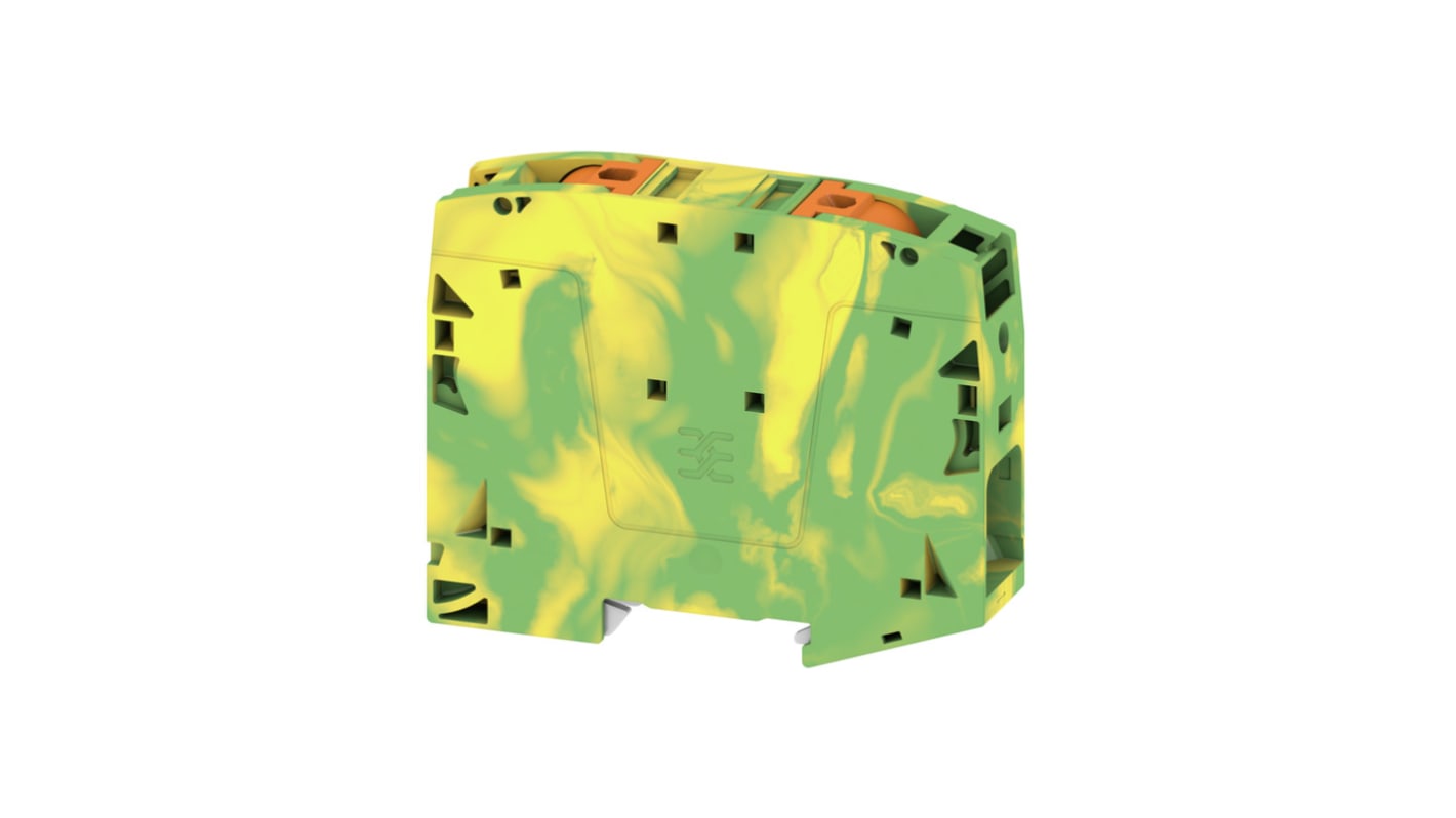 Weidmüller 2663280000 A2C Series Green/Yellow, 50mm², 1-Level, Push In Termination, ATEX, IECEx