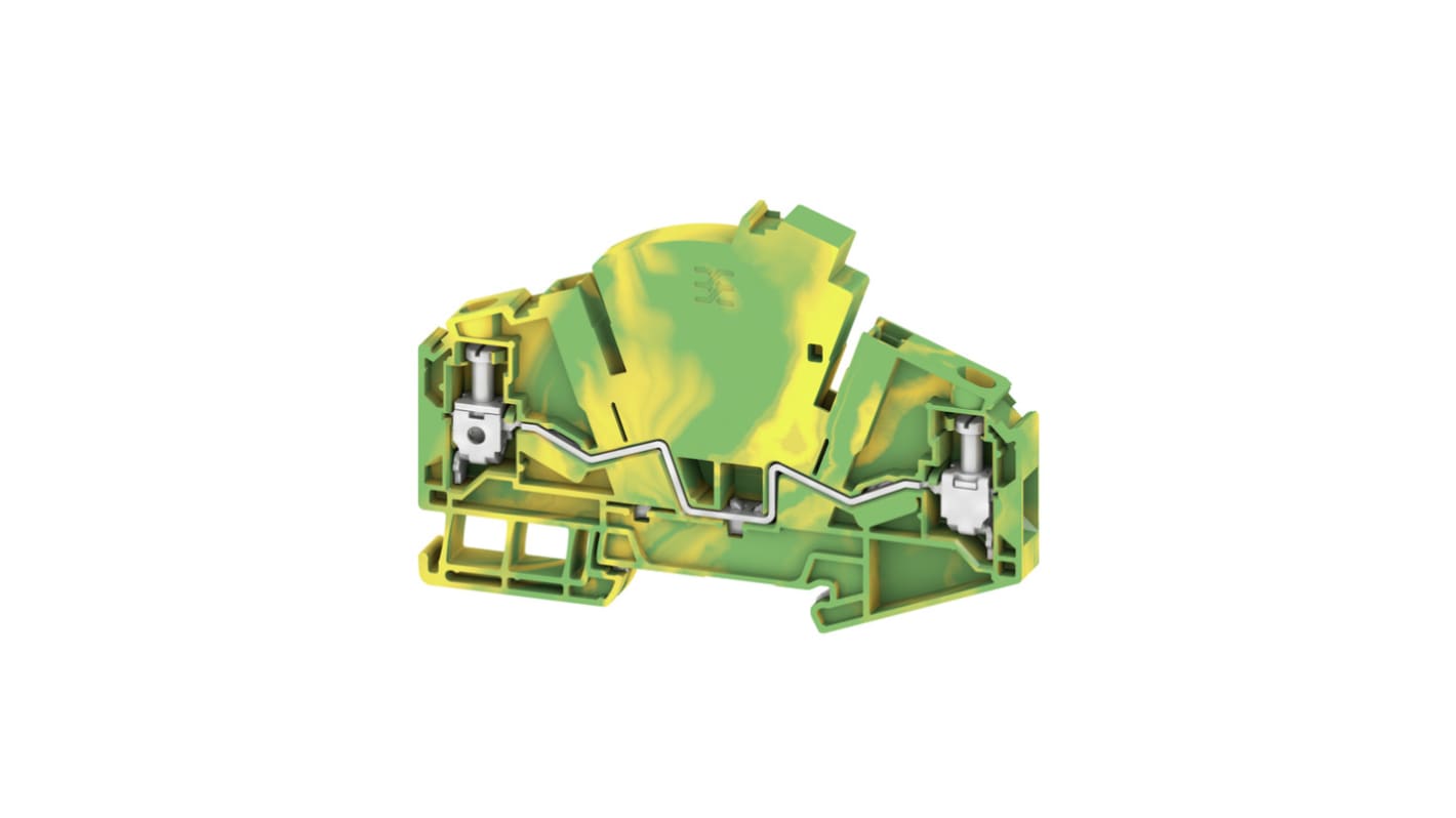 Weidmüller 2710100000 WTTB Series Green/Yellow, 6mm², 1-Level, Screw Termination, ATEX, IECEx
