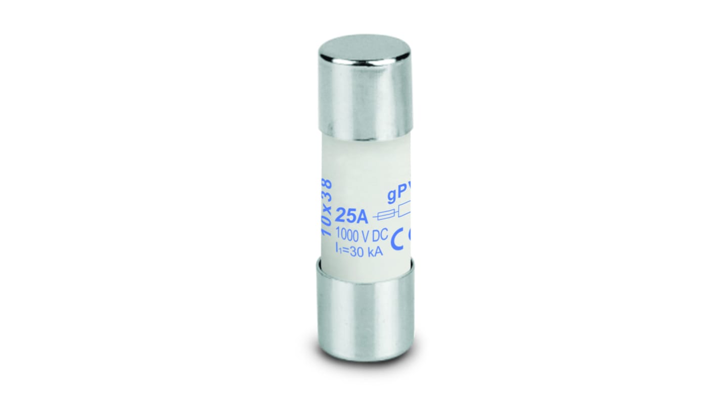 Weidmüller 25A Slow-Blow Ceramic Cartridge Fuse, 10 x 38mm