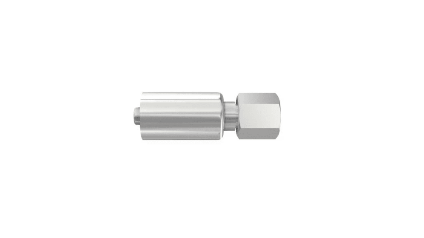 Parker Crimped Hose Fitting 1/4 in Hose to 24° Cone Female, 1CA43-6-4C