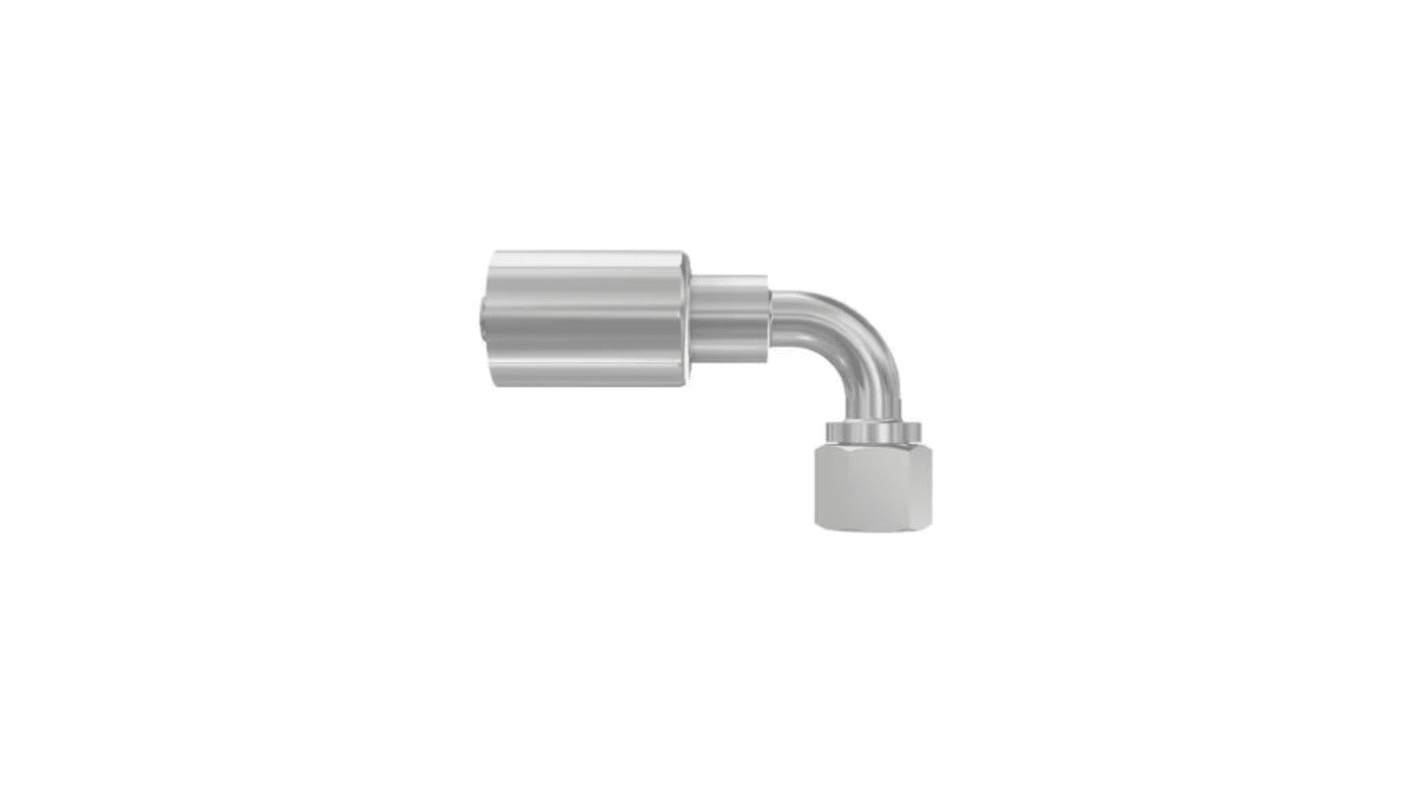 Parker Crimped Hose Fitting 3/8 in Hose to 24° Cone Female, 1CF70-12-6
