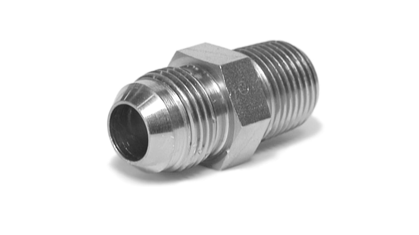 Racor hidráulico, Parker, 8FMTXS, Connector A Macho en cono de 37°, Connector B NPT macho