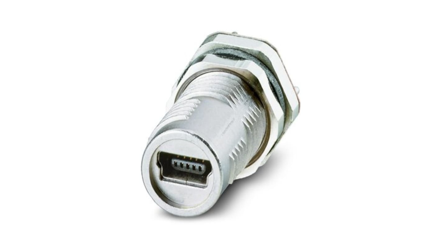 Phoenix Contact Connector, 4 Contacts, Front Mount, M12 Connector, Socket, Female, IP67, VS-EC-MSDB SH SCO Series