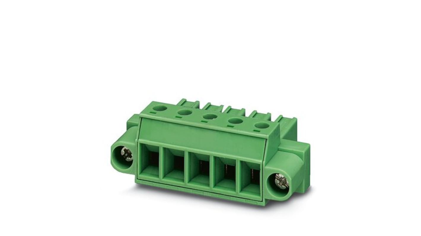 Phoenix Contact, 7.62mm Pitch, 62, PC 4/ 6-STF-7, 6 Way, , Pluggable Terminal Block, Plug, Solder Mount, Screw