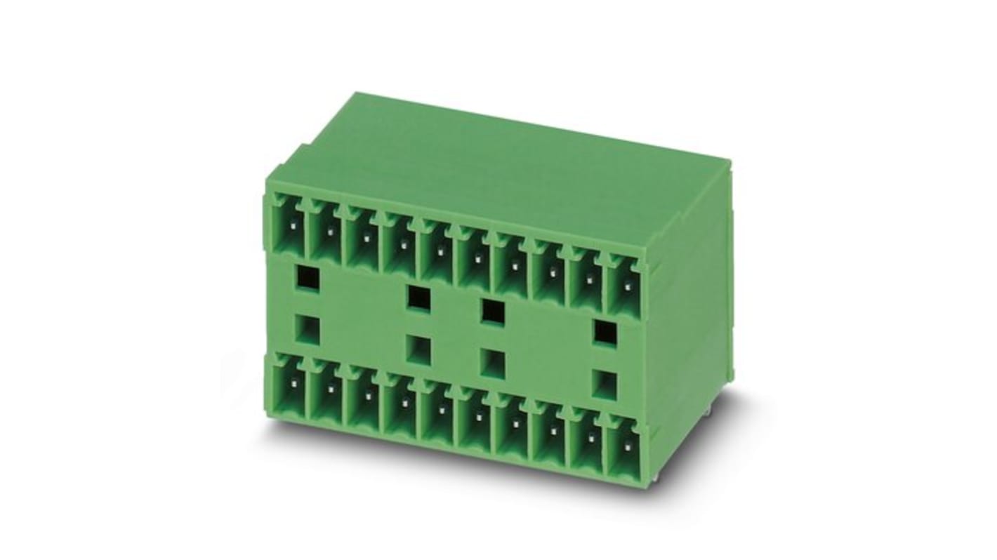 Phoenix Contact, 3.81mm Pitch, 5/10-G1-3, 81, MCD 1, 20 Way, , Pluggable Terminal Block, Header, Solder Mount, Pin