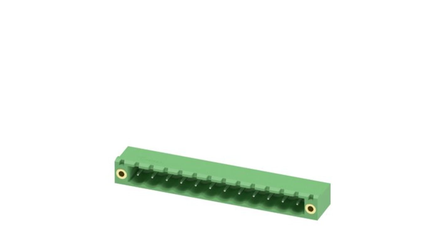 Conector macho para PCB Phoenix Contact serie 5/12-GF-5, 08, MSTB 2 de 12 vías, 1 fila, paso 5.08mm, Soldadura por ola