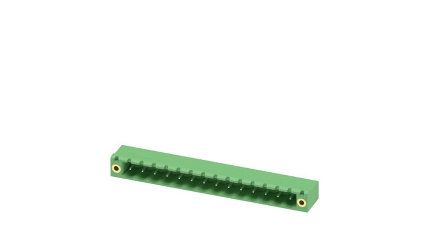 Conector macho para PCB Phoenix Contact serie 5/12-GF-5, 08, MSTB 2 de 12 vías, 1 fila, paso 5.08mm, Soldadura por ola