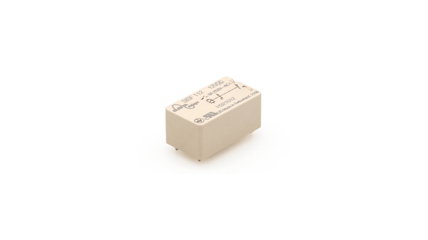 Elesta PCB Mount Force Guided Relay, 12V dc Coil Voltage, SPDT
