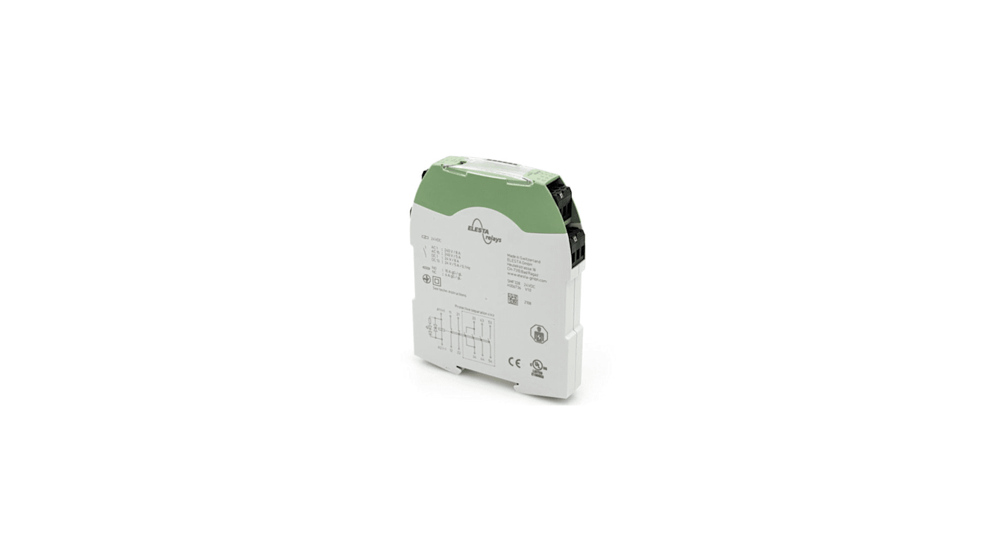 Elesta DIN Rail Force Guided Relay, 12V dc Coil Voltage, 6 Pole, 4NO/1NC