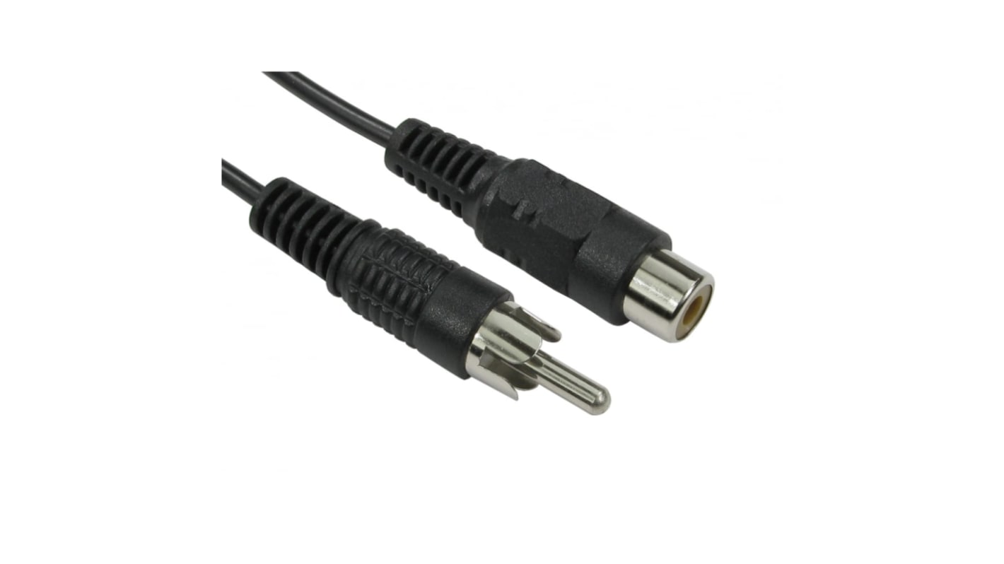 RS PRO Male RCA to Female RCA RCA Cable, Black, 10m