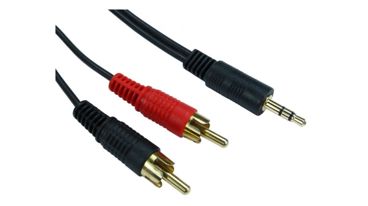 Cavo RCA RS PRO da RCA x 2 a Presa stereo da 3,5 mm, lungh. 1.2m