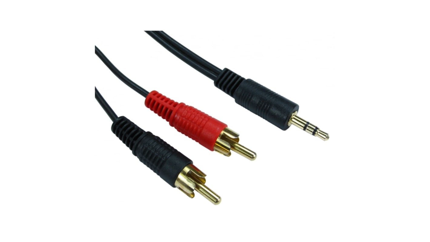 Cavo RCA RS PRO da RCA x 2 a Presa stereo da 3,5 mm, lungh. 2m