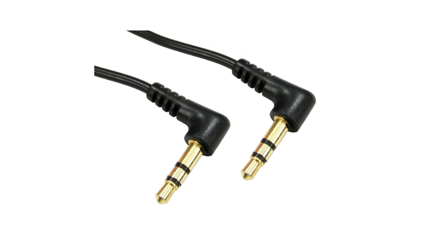 RS PRO Male 3.5mm Stereo Jack to Male 3.5mm Stereo Jack Aux Cable, Black, 1m