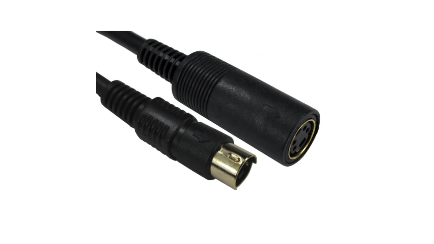 RS PRO DIN Videokabel, SVHS SVHS, Stecker / Buchse Schwarz, L. 5m