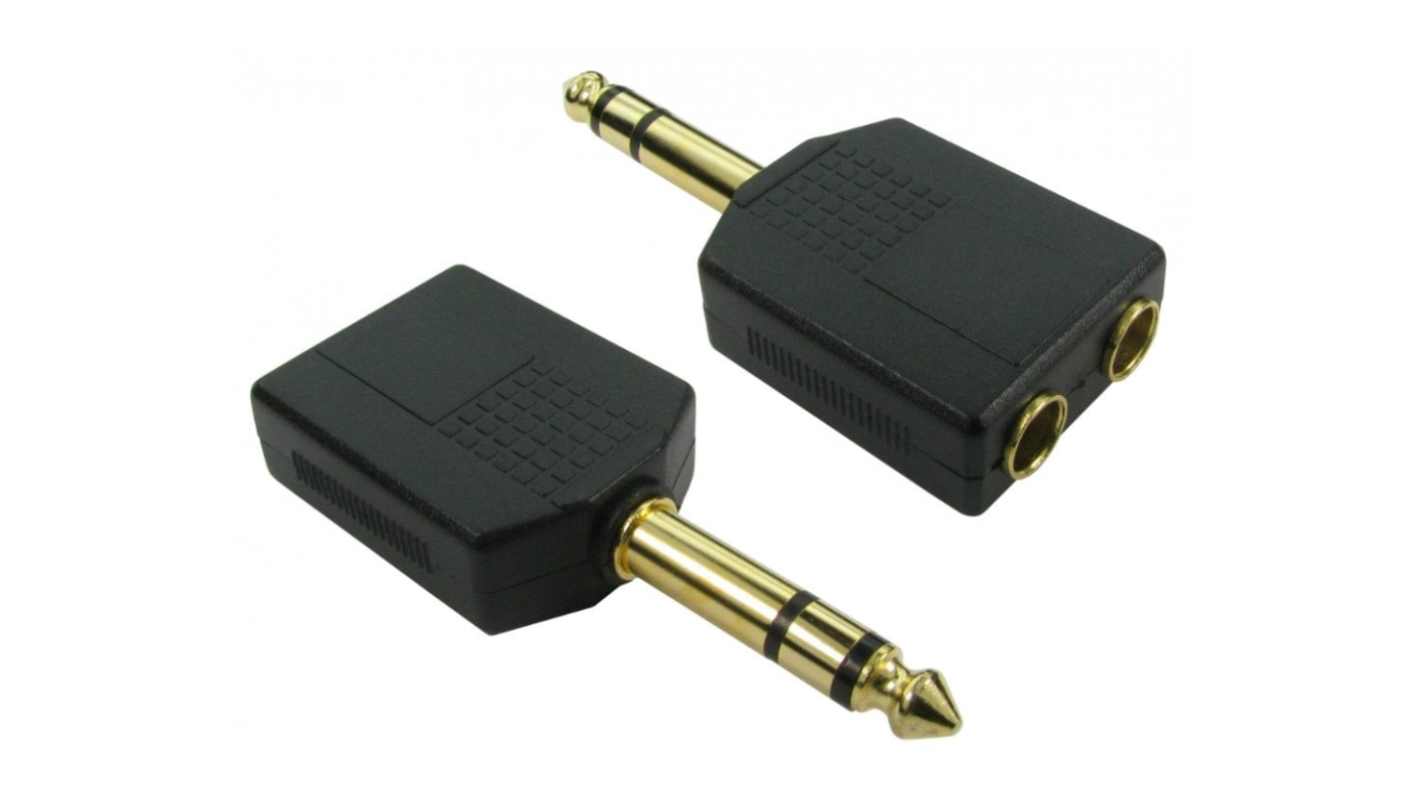 RS PRO Stereo-Splitter A/V Steckeradapter Male 6,35 mm Stereo - Female 6,35 mm Stereo