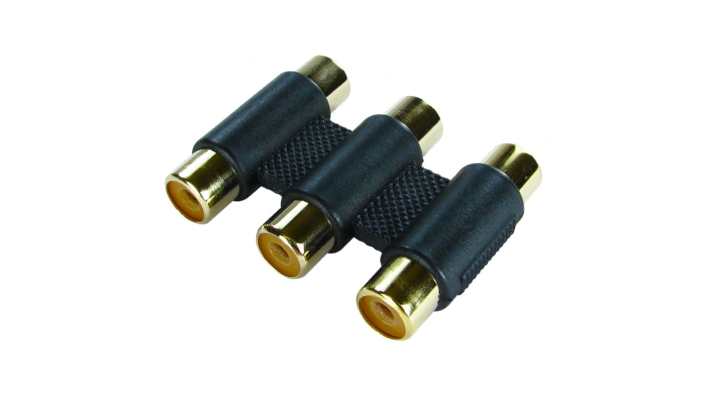 RS PRO A/V Connector Adapter, Female RCA to Female 3 x RCA