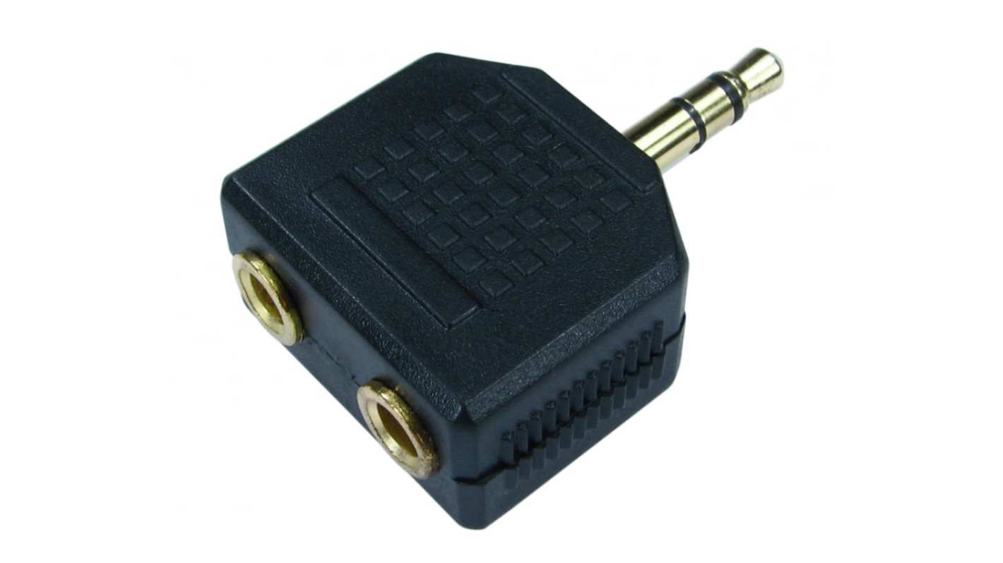 RS PRO A/V Connector Adapter, Male 3.5 mm Stereo to Female 2 x 3.5 mm Female Stereo