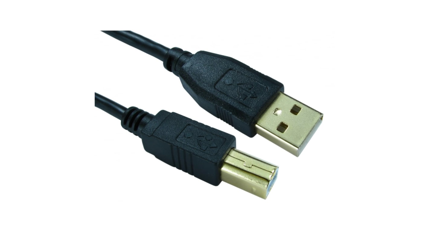 RS PRO USB 2.0, Male USB A to Male USB B, 3m