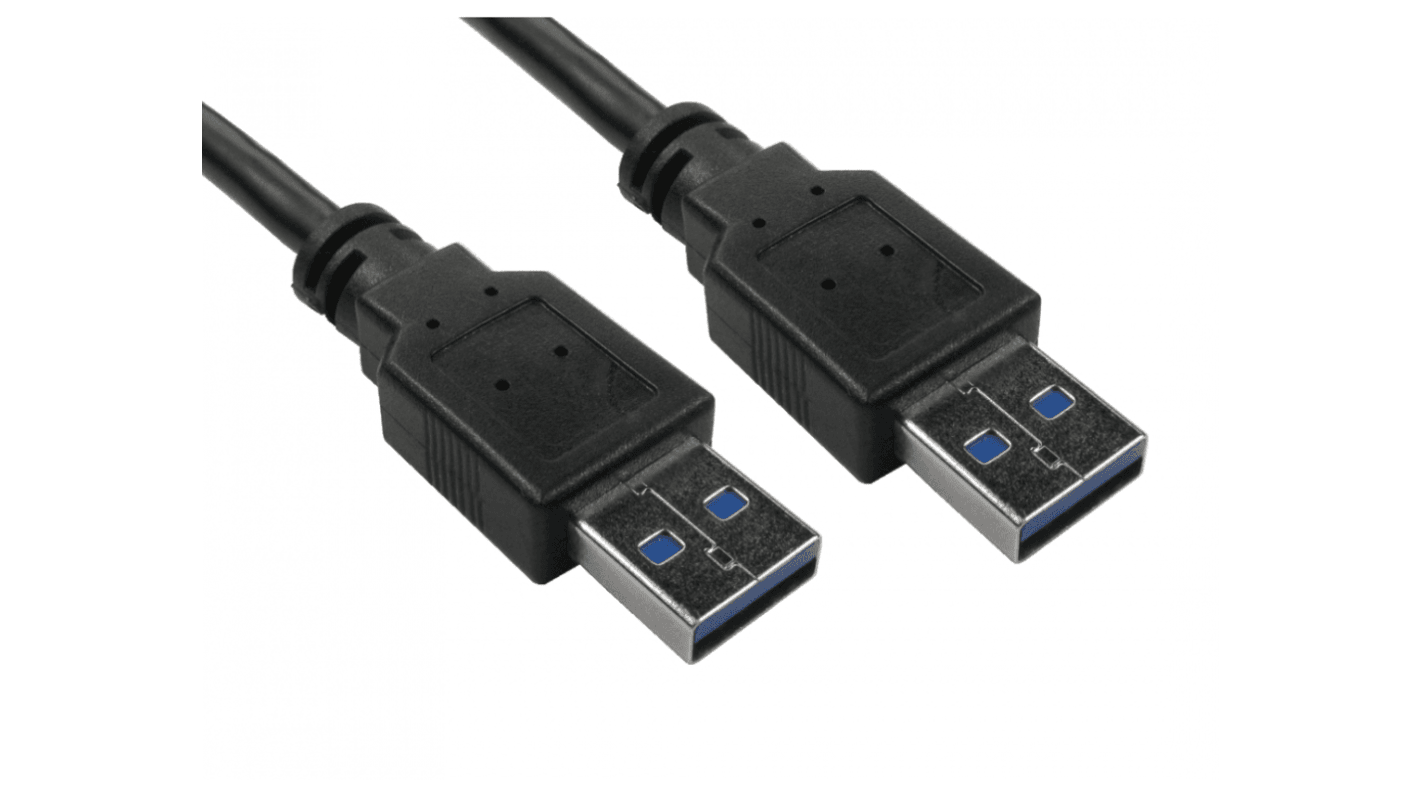 RS PRO USB 3.2, Male USB A to Male USB A, 5Gbps, 1m