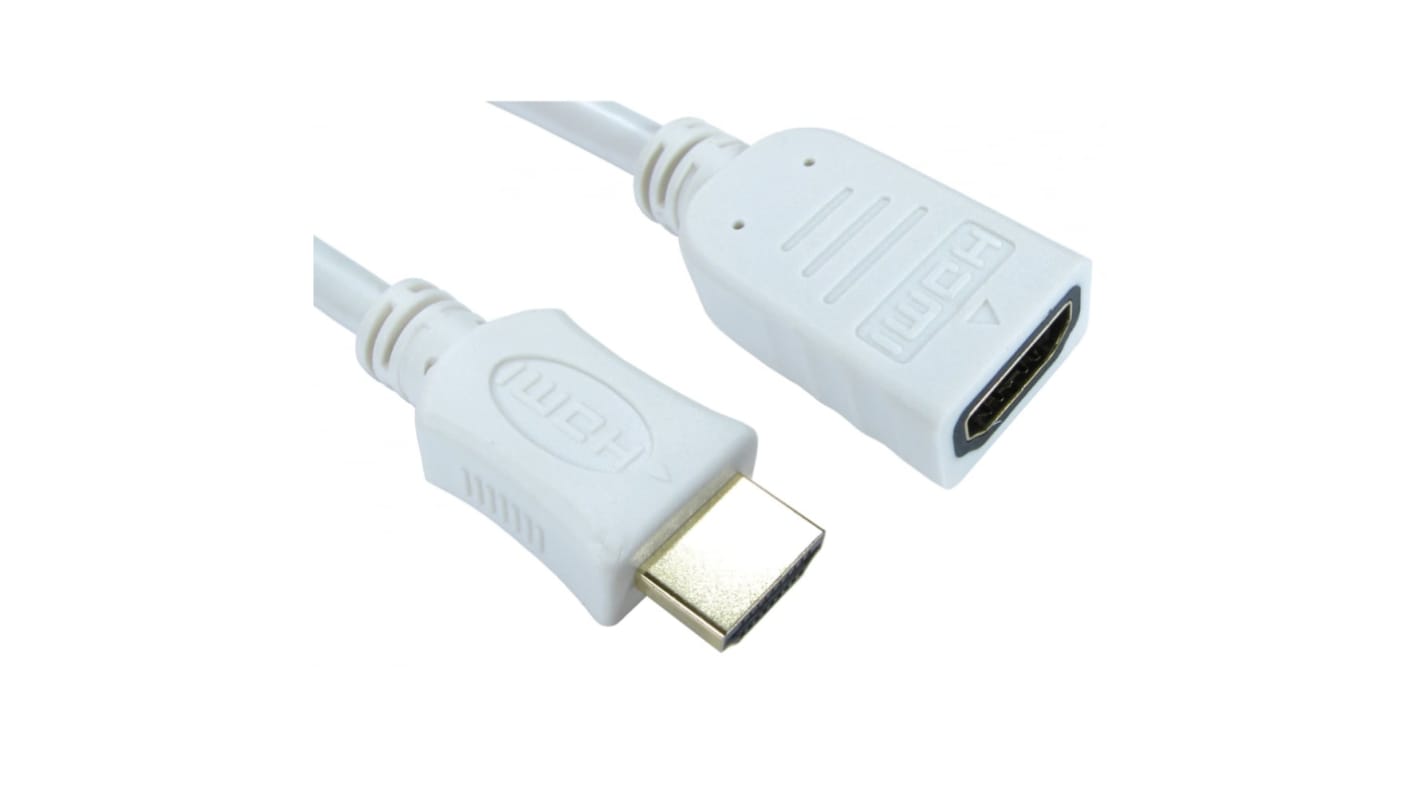 RS PRO HDMI 2.0, 500mm Male HDMI to Female HDMIHigh Speed 4Kpixels