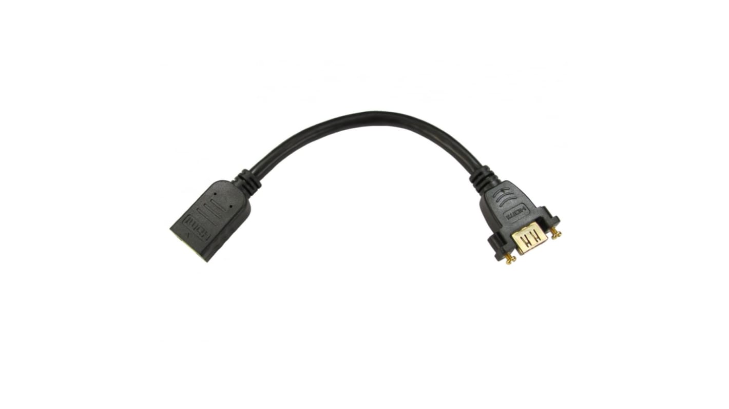 RS PRO HDMI 2.0, 200mm Female HDMI to Female HDMI High Speed 4Kpixels