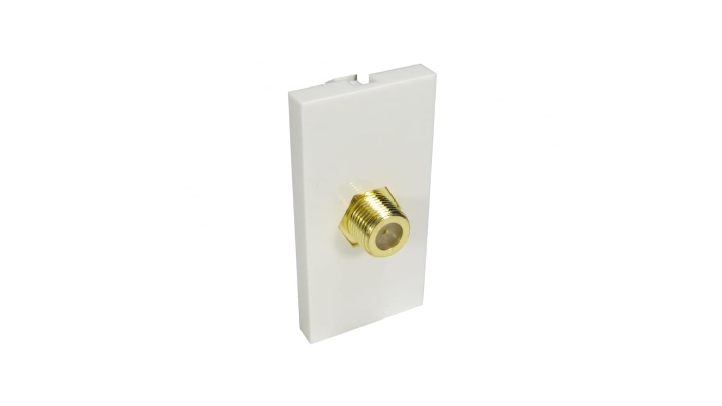RS PRO 25 mm 1 Way Female F Connector Audio & Video Faceplate