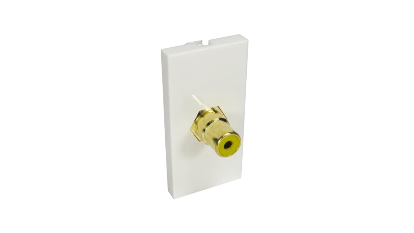 RS PRO 25 mm 1 Way Female RCA Audio & Video Faceplate