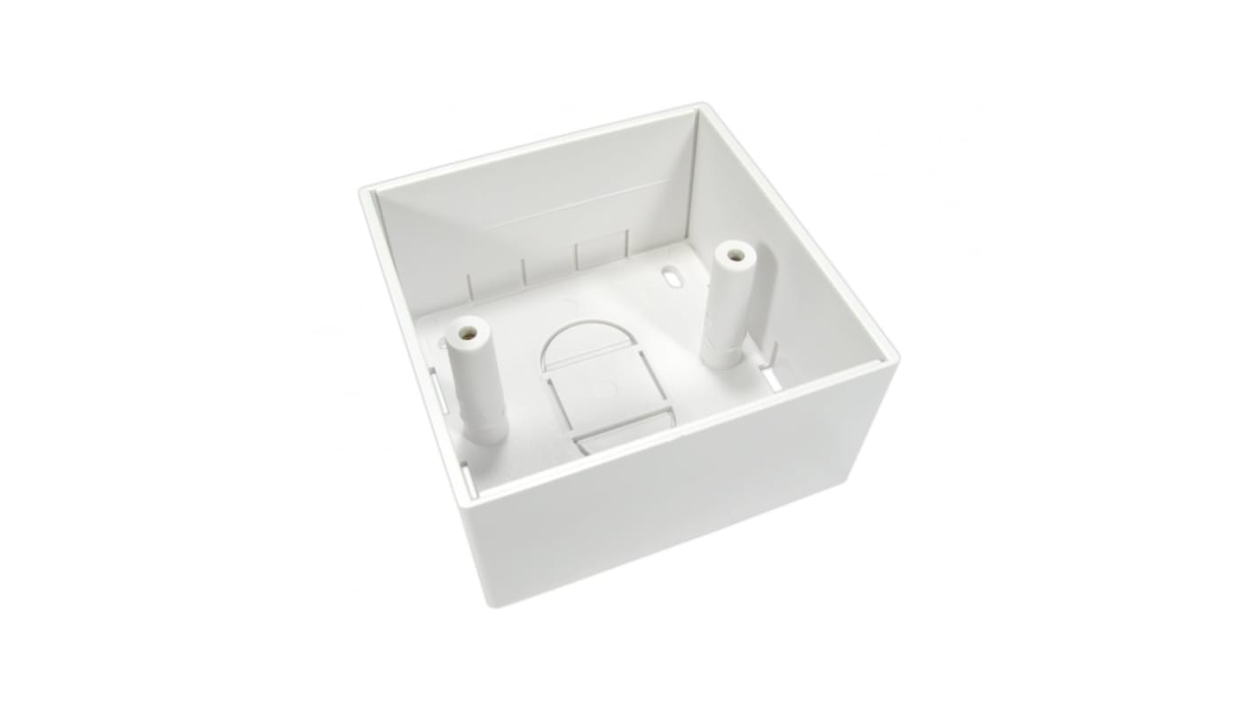 RS PRO White ABS Back Box Surface Mount, 1 Gangs, 86 x 86 x 45mm